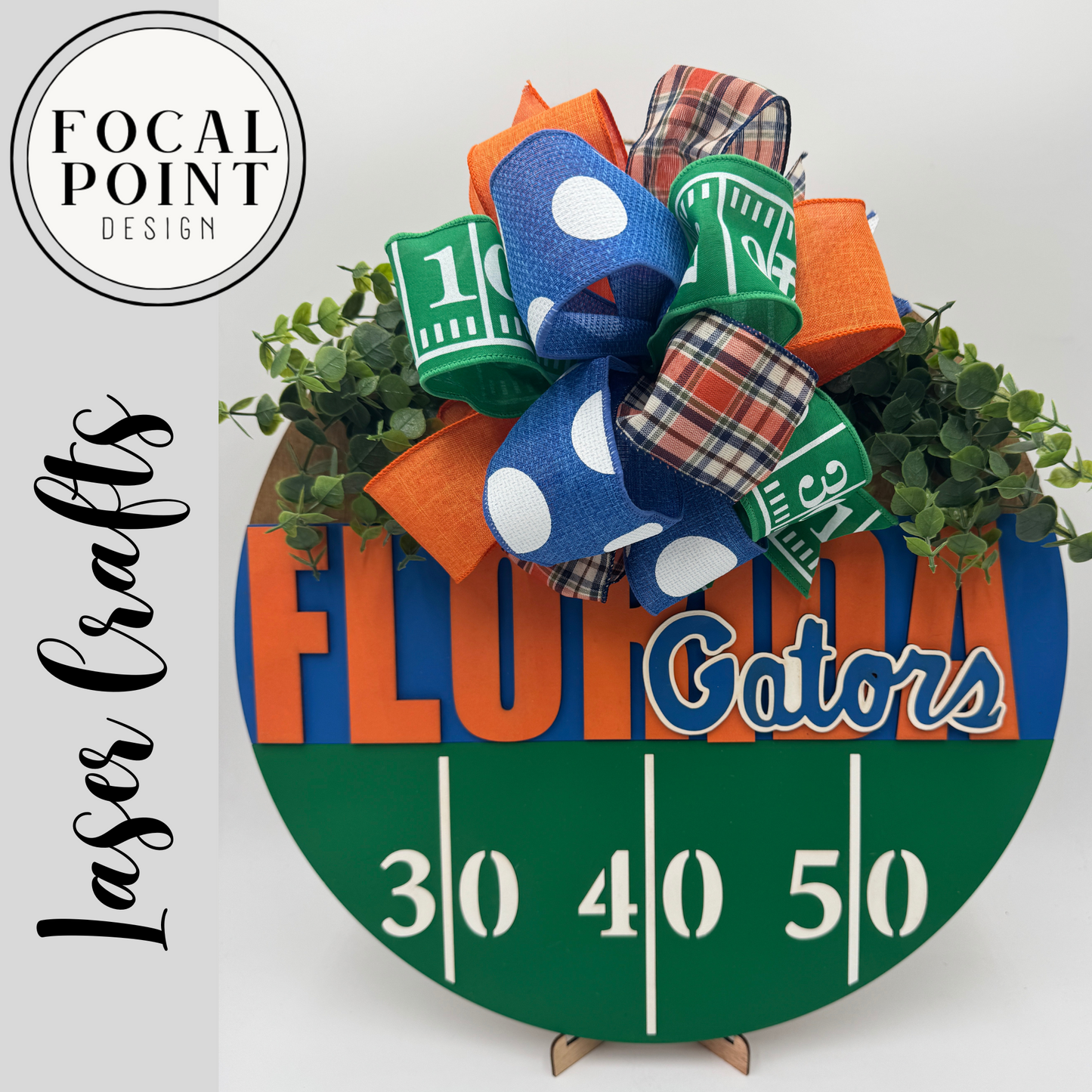 Florida Gators-Inspired Door Hanger – Blue & Orange Game Day Front Door Décor