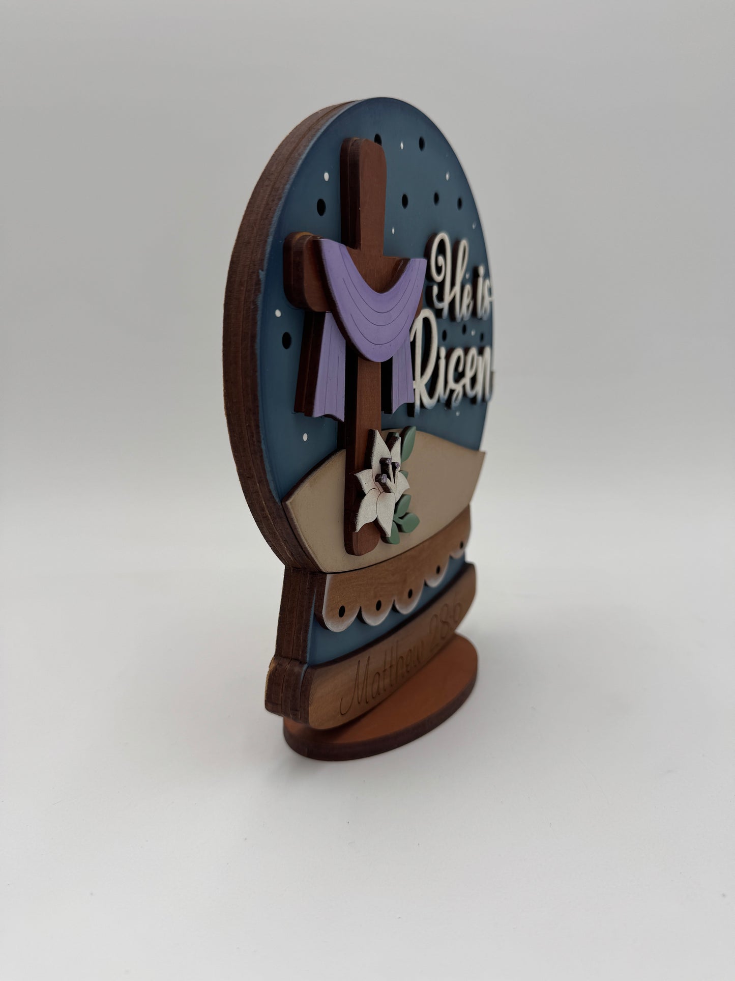 Light-Up “He Is Risen” Snow Globe – Easter Resurrection Decor – Illuminated Christian Gift – Spring Religious Home Decor – Faith Inspired Tabletop Display