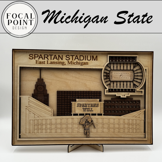 Michigan State Spartan 3D layered Stadium