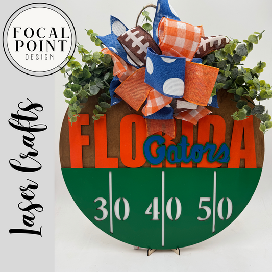 Florida Gators-Inspired Door Hanger – Custom Wooden Football Season Décor