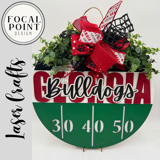 Georgia Bulldogs-Inspired Door Hanger – Custom Game Day Front Door Décor
