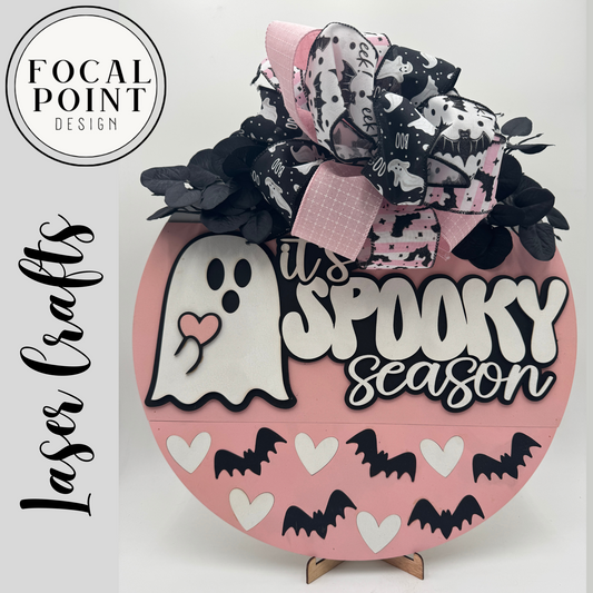 Pink Spooky Season Halloween Door Hanger – Cute & Girly Halloween Décor