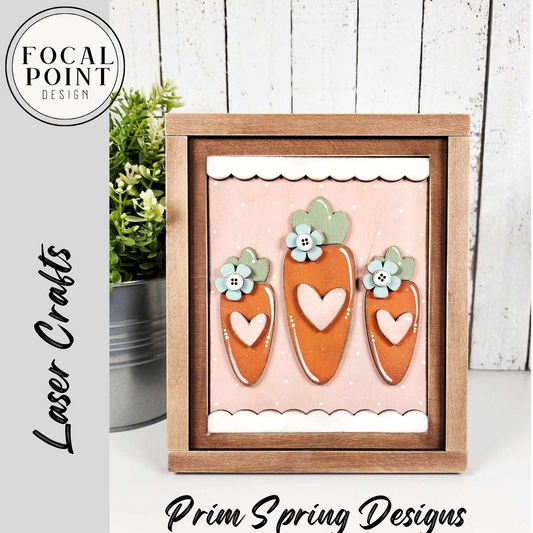 Framed Carrots Easter Decor