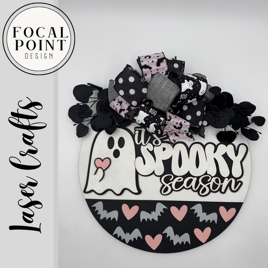 Spooky Season Friendly Ghost Door Hanger – Cute Halloween Décor for Front Door or Classroom