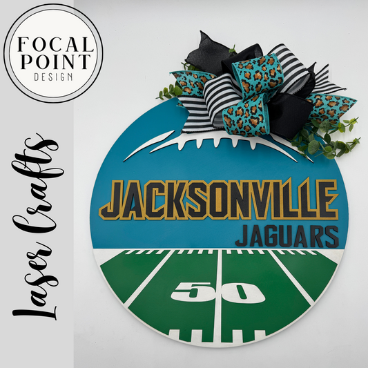 Jacksonville Jaguars-Inspired Door Hanger | Handcrafted Football Decor
