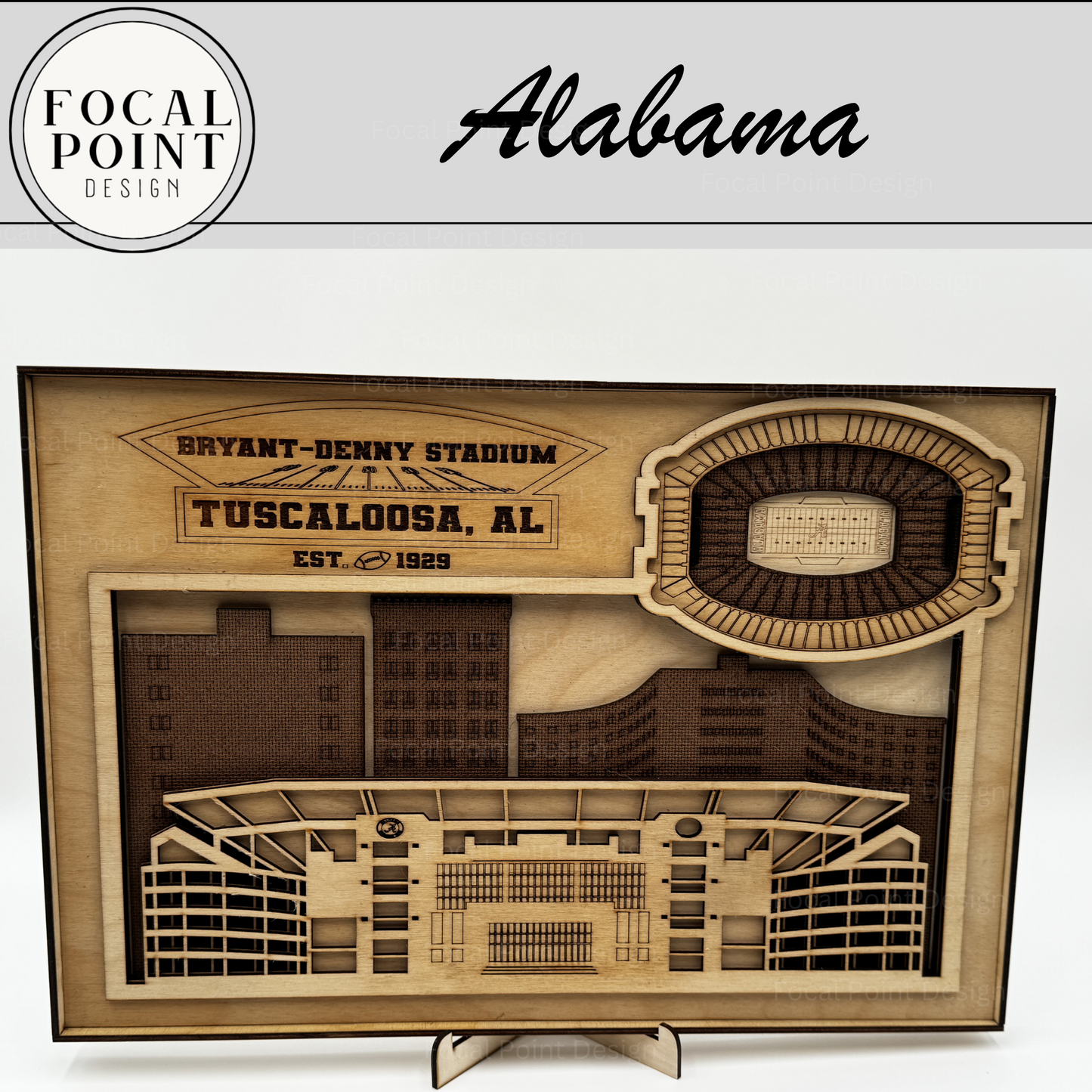 University of Alabama Bryant-Denny 3D laser cut Stadium