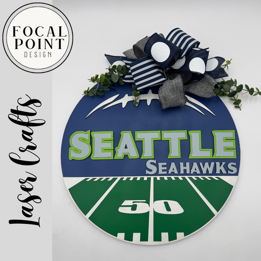 Seattle Seahawks-Inspired Door Hanger | Handmade Game Day Decor