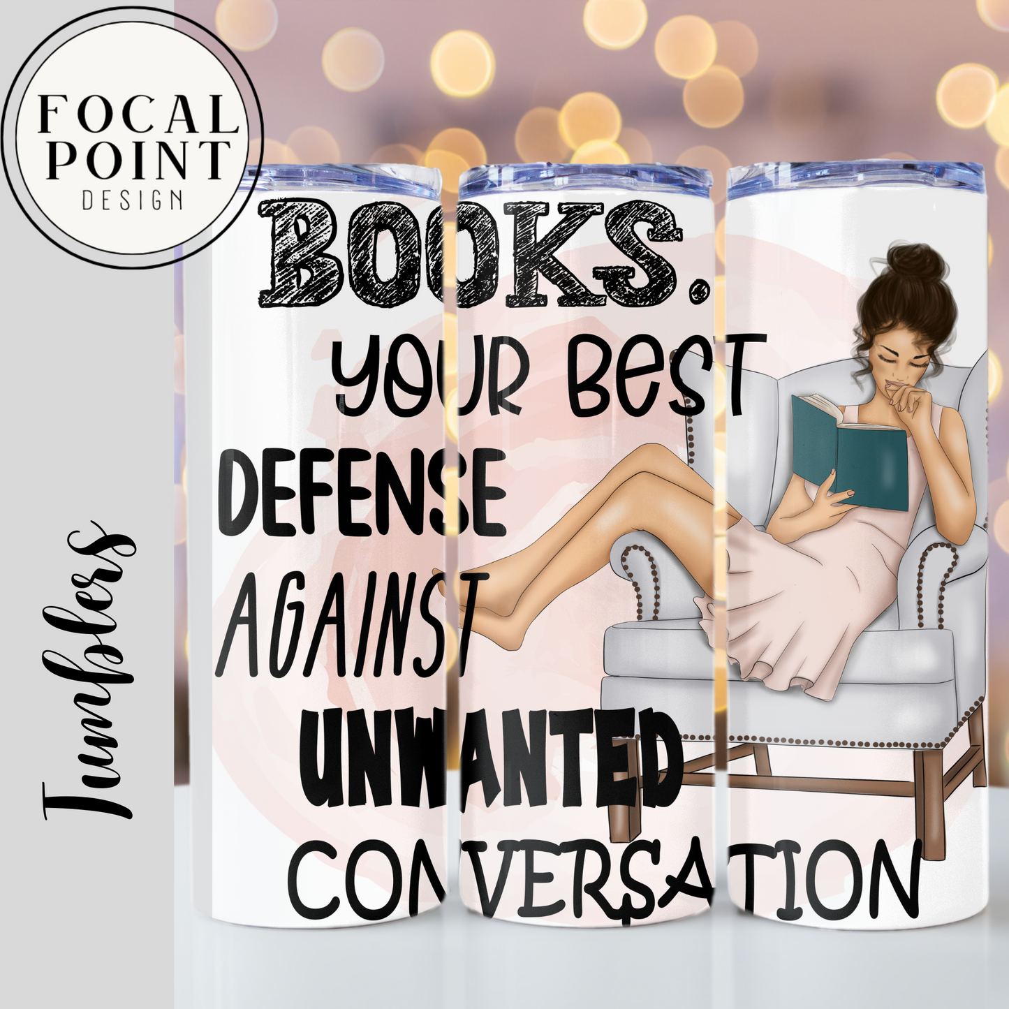 Books, You're best Defense 20oz Sublimation Tumbler