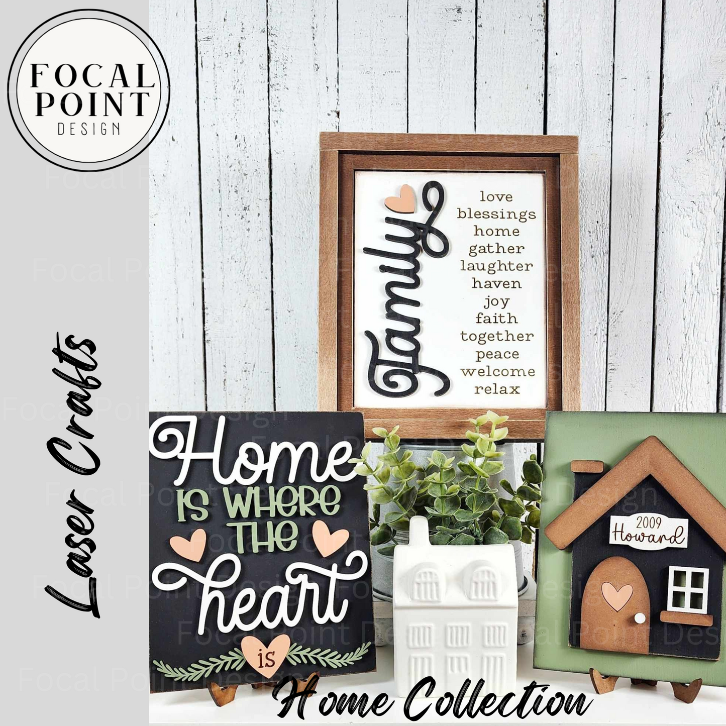 Rustic Framed Family Decor Trio