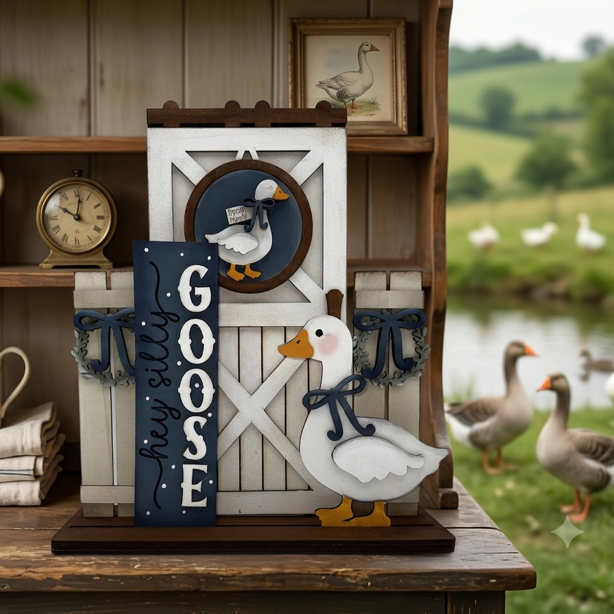 Hey Silly Goose Interchangeable Barn Door Decor Insert Set