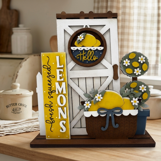 Fresh Squeezed Lemons Interchangeable Barn Door Decor Insert