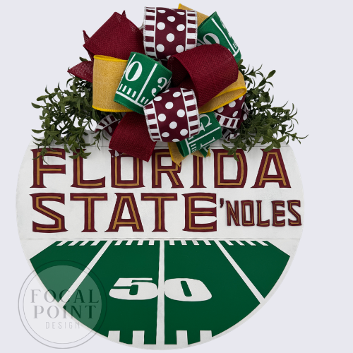 Florida State-Inspired 18-Inch Wooden Door Hanger | Handcrafted Game Day Decor